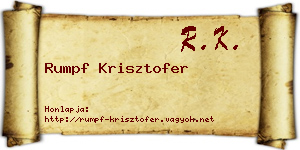 Rumpf Krisztofer névjegykártya